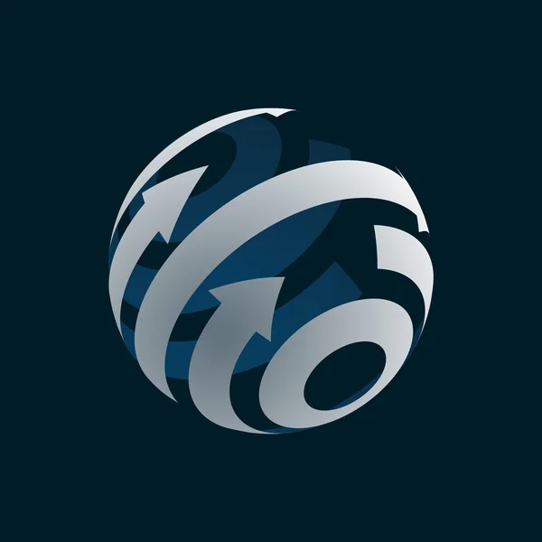 Abstraktní Globe Logo prvek. Rotující šipky. Royalty Free Stock Ilustrace