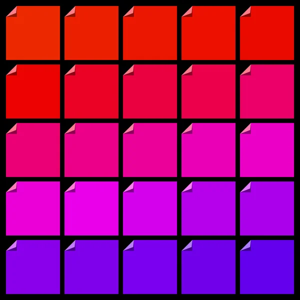 Conjunto de etiquetas planas de colores con esquinas rizadas — Vector de stock