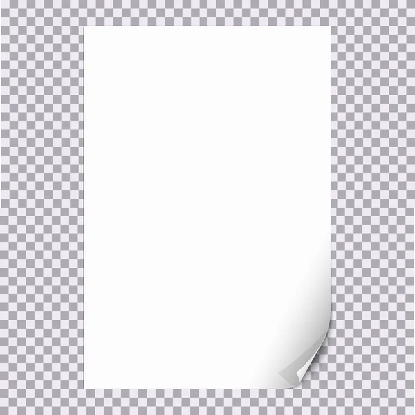 Curled Paper Corner A4 com fundo transparente —  Vetores de Stock