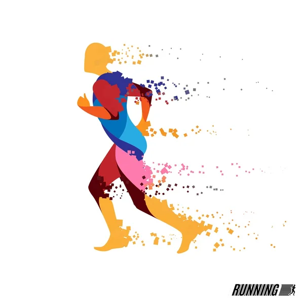 Hombre corriendo vector icono colorido — Vector de stock