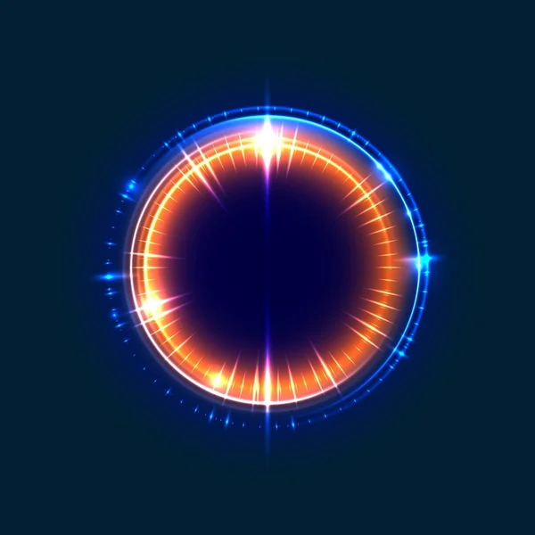 Abstract background with glowing circle frame. — Stock Vector