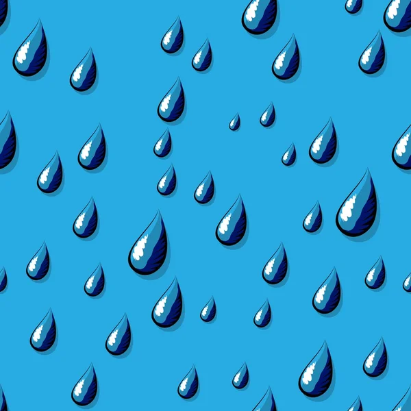 Water druppels naadloos patroon. — Stockvector
