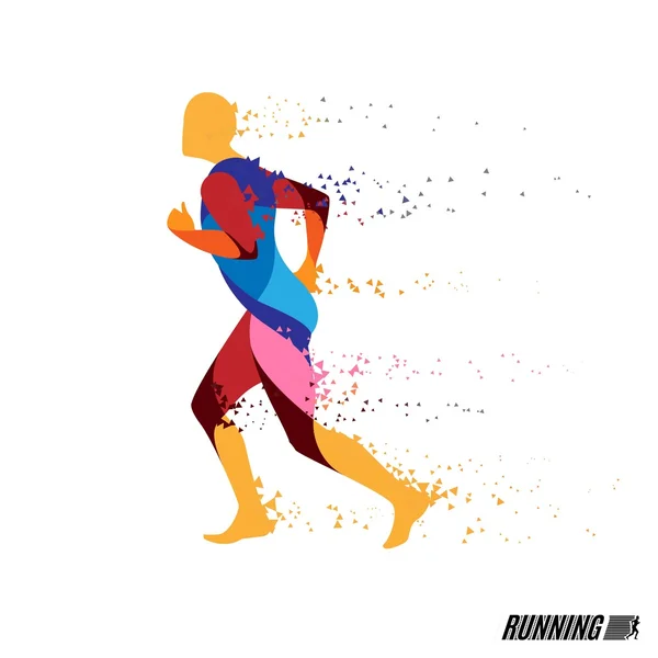 Running man vector kleurrijke pictogram — Stockvector