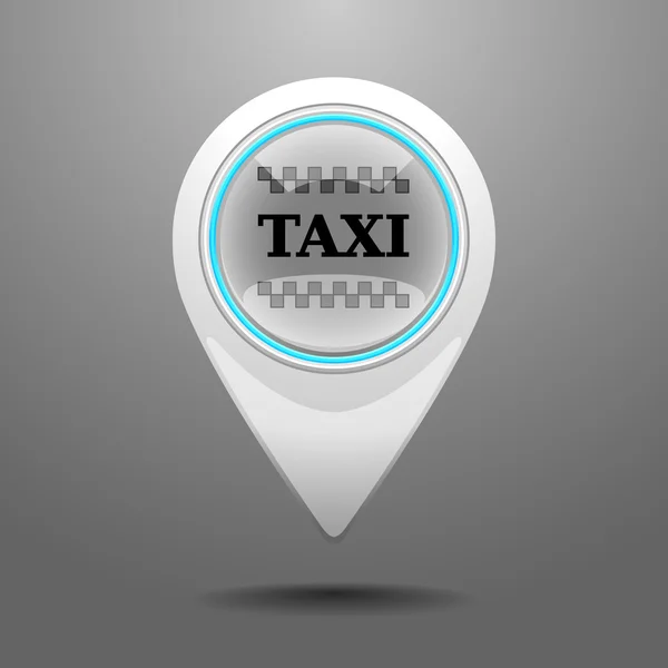 Glossy Taxi Icon — Stock Vector