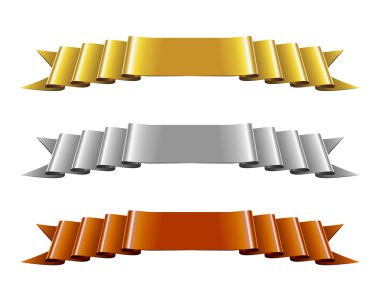 Altın, gümüş ve bronz şerit kümesi