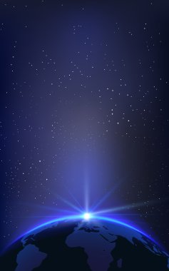 Planet Earth illüstrasyon bir uzay vektör