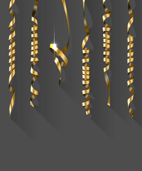 Fête avec Gold Streamers. Illustration vectorielle . — Image vectorielle