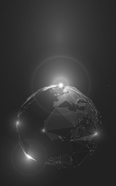 Uzayda Dünya gezegeni soyut Illustration. Hisse senedi vektör