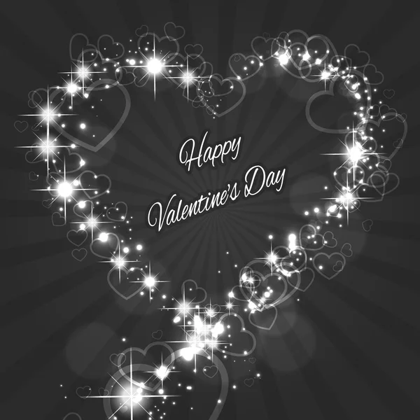 Kształt Valentines serca z iskierki miłości — Wektor stockowy