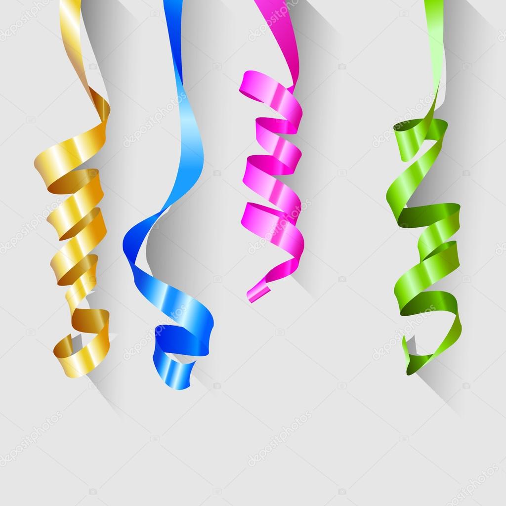 Party Background with Color Streamers. Vector Illustration.