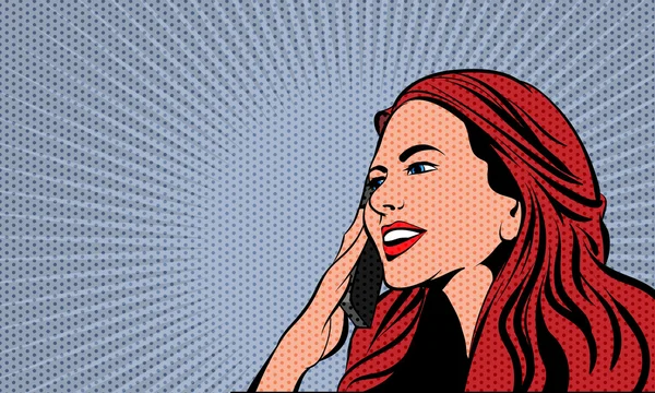 Pop Art Comics Donna. Illustrazione vettoriale — Vettoriale Stock