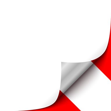 Yukarı Avusturya bayrağı Background.Vector illüstrasyon kağıt köşede kıvrılmış
