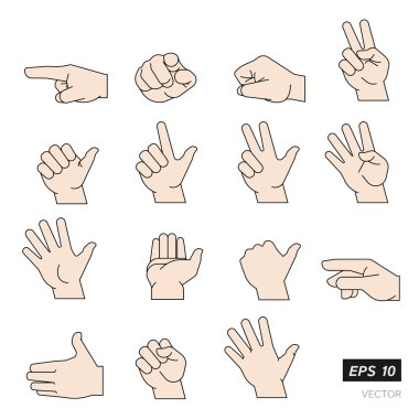 Düz çizgi dizi beyaz arka plan üzerinde izole eller resimli. Hisse senedi vektör çizim.