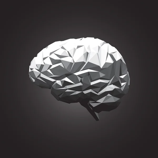 Paper Abstract Human Brain on Dark Background. — Stock Vector