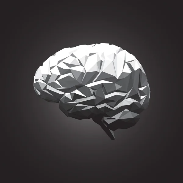 Papír abstraktní lidský mozek na tmavém pozadí. — Stockový vektor