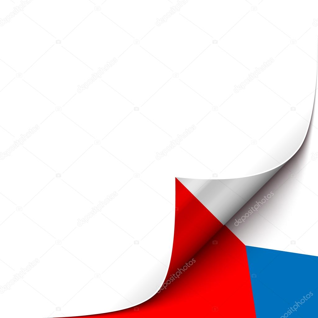Curled up Paper Corner on Czech Flag Background. Vector Illustration