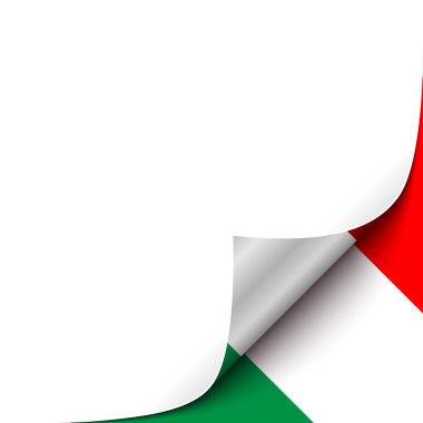 Curled up Paper Corner on Hungarian Flag Background.Vector Illustration clipart