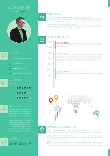 Vector elegante estilo minimalista curriculum vitae - CV plantilla — Vector de stock