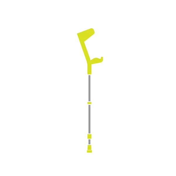 Flat Icon of Crutch Isolated on White Background — Stock Vector