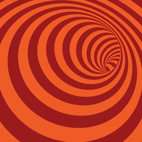 Orange spirale rayé fond de tunnel abstrait — Image vectorielle