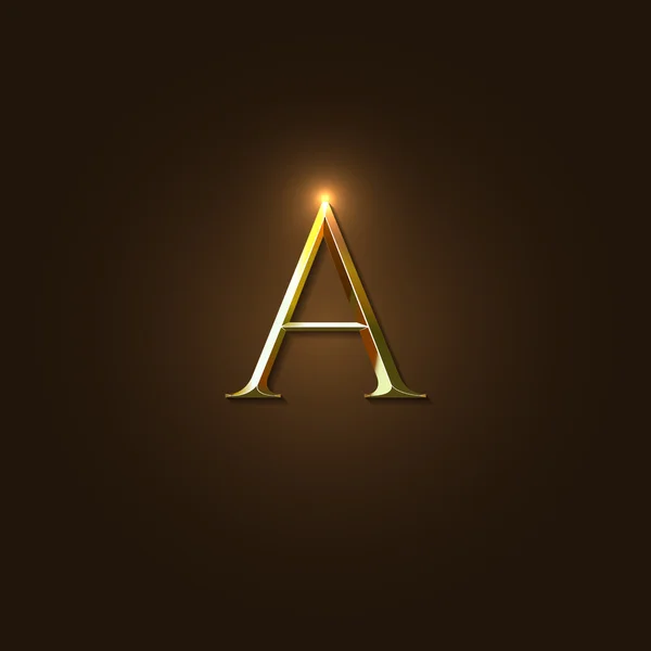 Moderní vektorové ilustrace ze zlata A šablonu dopisu pro firemní Logo, grafický prvek nebo ikonu. Royalty Free Stock Ilustrace
