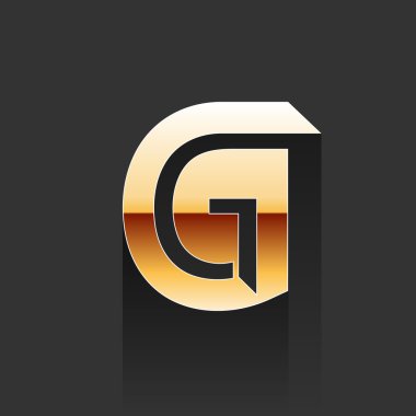 Vektör altın harf G şekil Logo öğesi