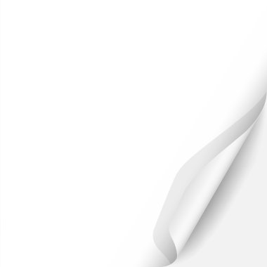 Kıvrılmış kağıt köşe beyaz arka plan ile