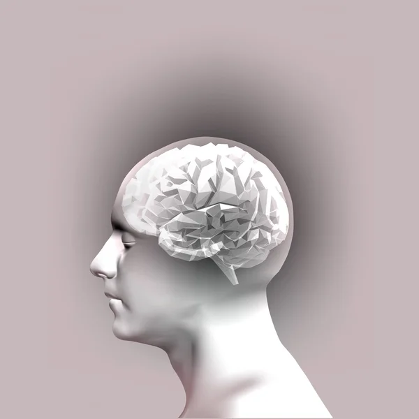 Cabeza humana abstracta con cerebro. Ilustración vectorial — Archivo Imágenes Vectoriales