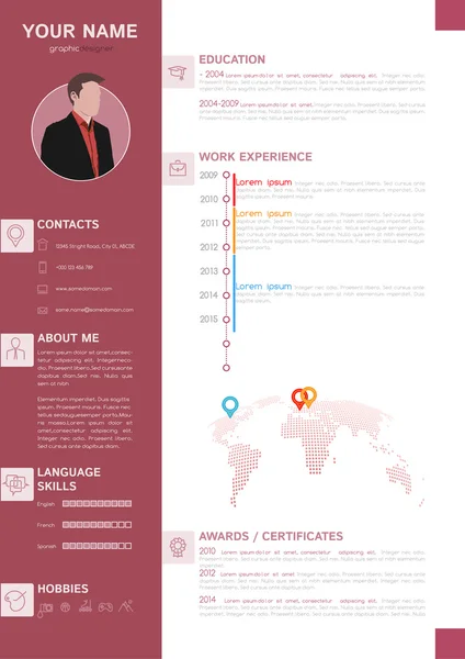 Elegante minimalistische stijl CV - Cv-Template — Stockvector