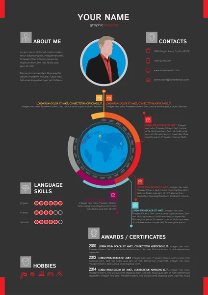 CV style minimaliste élégant - Modèle CV — Image vectorielle