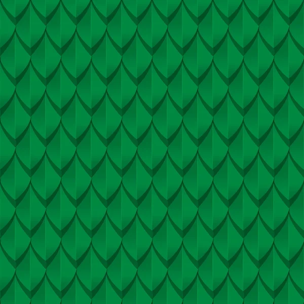 Green dragon scales seamless background texture — Stock Vector