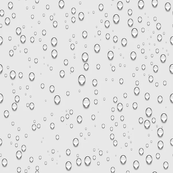 Gotas de agua fondo sin costura realista . — Vector de stock