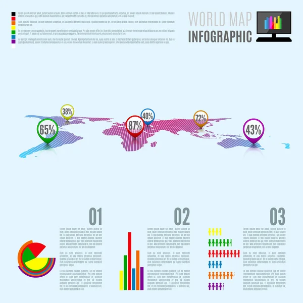 Illustration infographique vectorielle de carte abstraite . — Image vectorielle