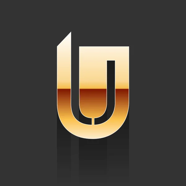 Vector gouden Letter U vormelement Logo — Stockvector