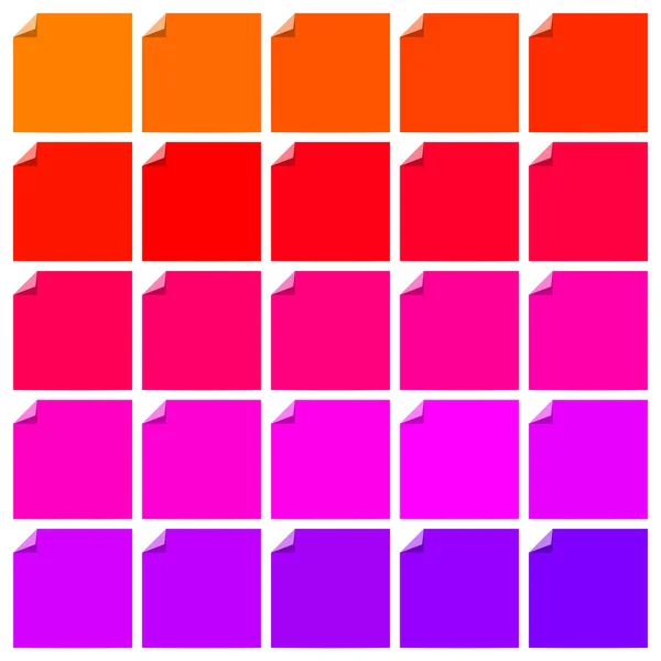 Conjunto de etiquetas planas de colores con esquinas rizadas — Vector de stock