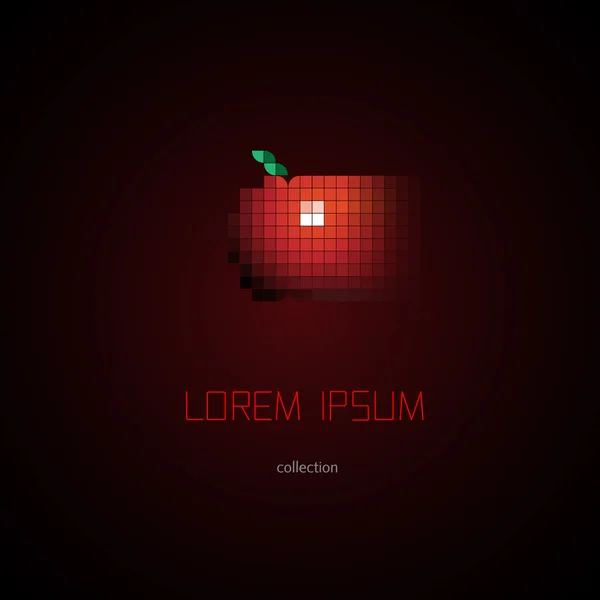 Élément de logo pomme style pixel numérique — Image vectorielle