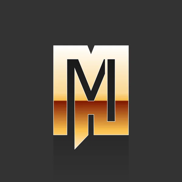 Vektorelement guld bokstaven M form logotyp — Stock vektor