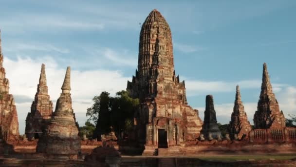 Древний храм Таиланда — стоковое видео