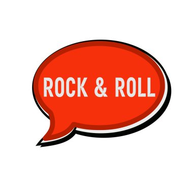 Kırmızı konuşma kabarcıkları üzerinde rock and roll ifadeler