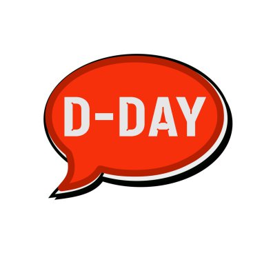 Kırmızı konuşma kabarcıklar D-Day ifadeler