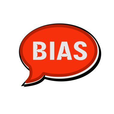 Kırmızı konuşma kabarcıklar üzerinde Bias ifadeler