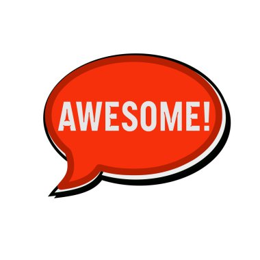Kırmızı konuşma kabarcıklar üzerinde awesome ifadeler