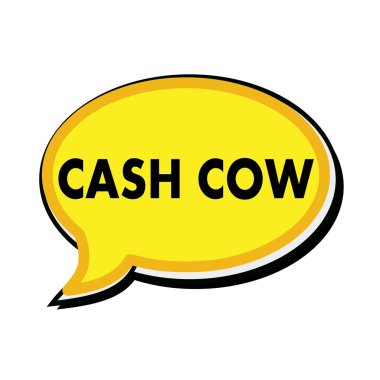 Sarı konuşma kabarcıkları üzerinde nakit Cow ifadeler