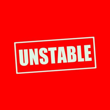 Dikdörtgen kırmızı zemin üzerine beyaz kararsız ifadeler