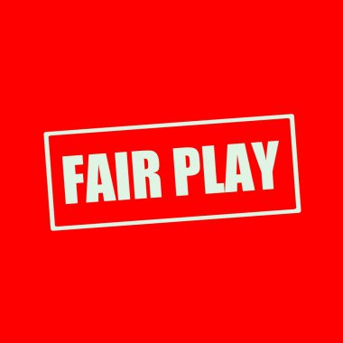 Dikdörtgen kırmızı zemin üzerine beyaz fair play ifadeler