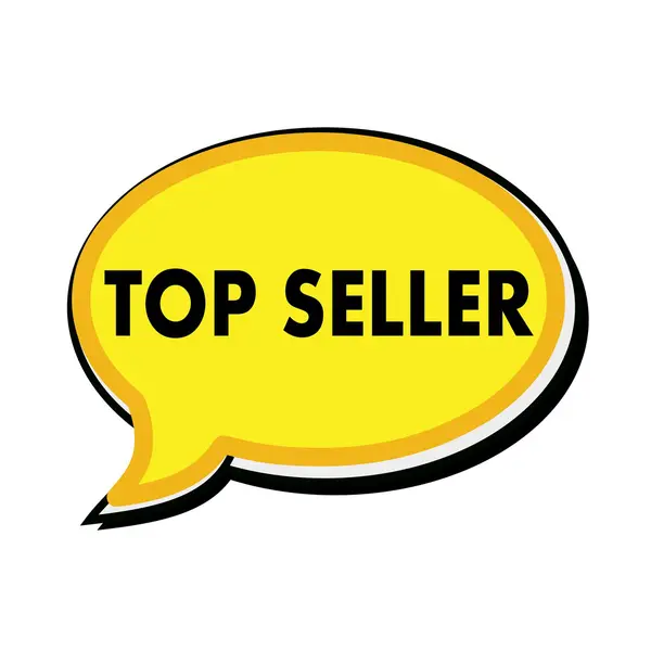 Top seller formulação em bolhas de fala amarelas — Fotografia de Stock