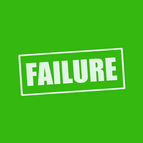 Failure white wording on rectangle green background — Stock Photo, Image