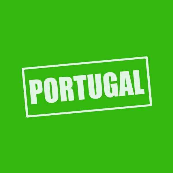 PORTUGAL white wording on rectangle green background — Stock Photo, Image