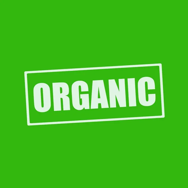 Texto branco orgânico em retângulo fundo verde — Fotografia de Stock