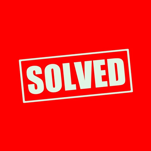 Solved white wording on rectangle red background — Stock Photo, Image